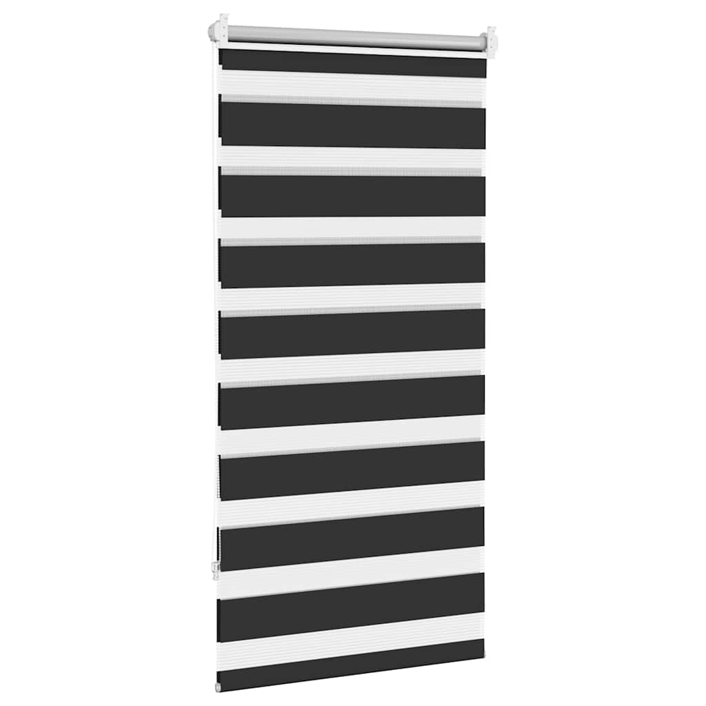 Zebra žaliuzė, 80,9x150 cm, audinys, plotis 76,7 cm, juodos spalvos
