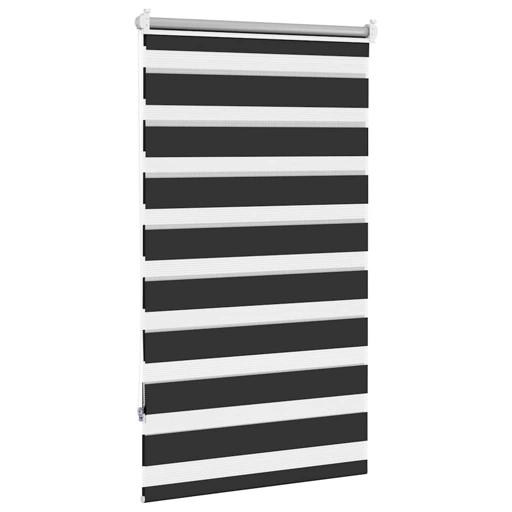 Zebra žalūzijas, 90,9x150 cm, audums, platums 86,7 cm, melnā krāsā