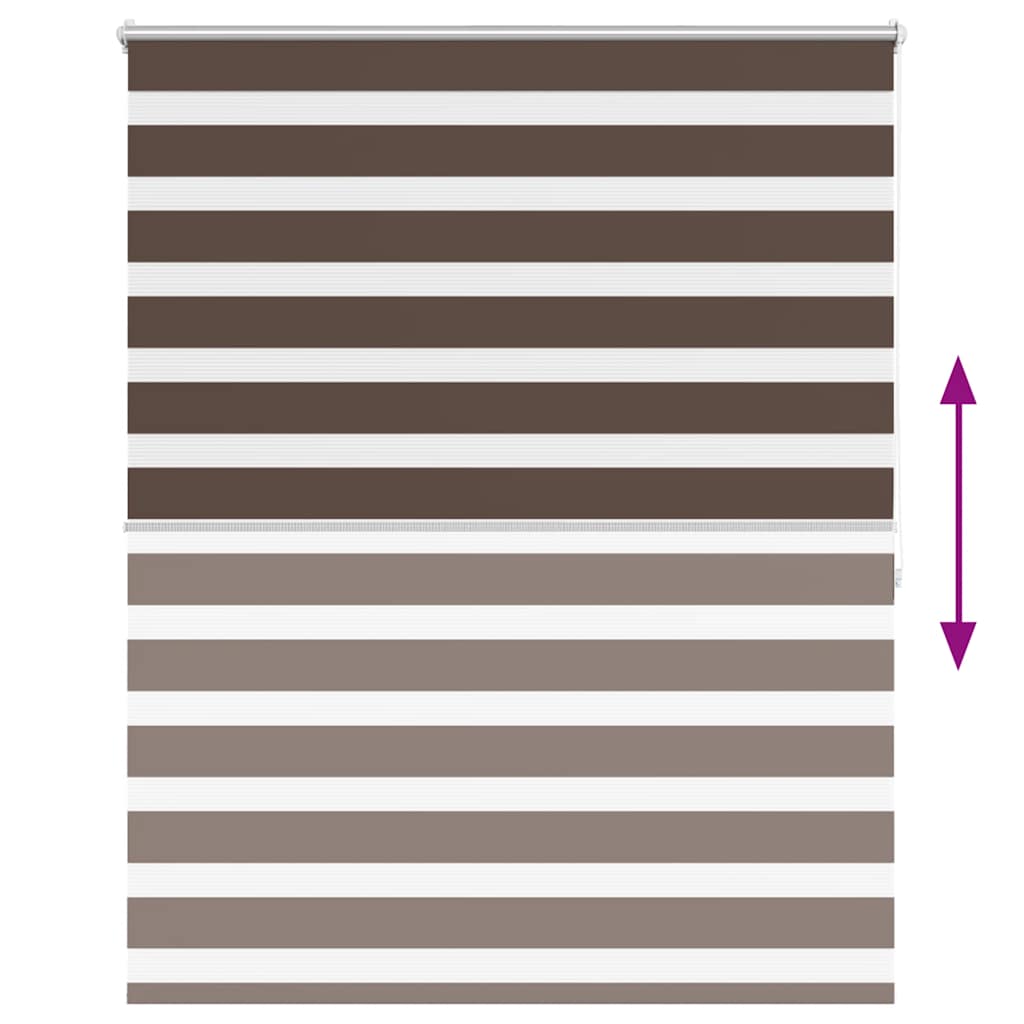 Zebra žalūzijas, rullo žalūzijas 140 x 175 cm, kafijas krāsā