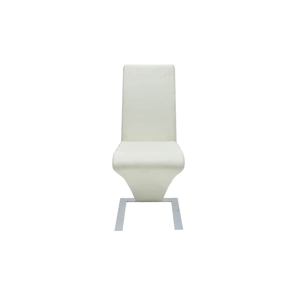 Dining chairs, 4 pcs, white, artificial leather