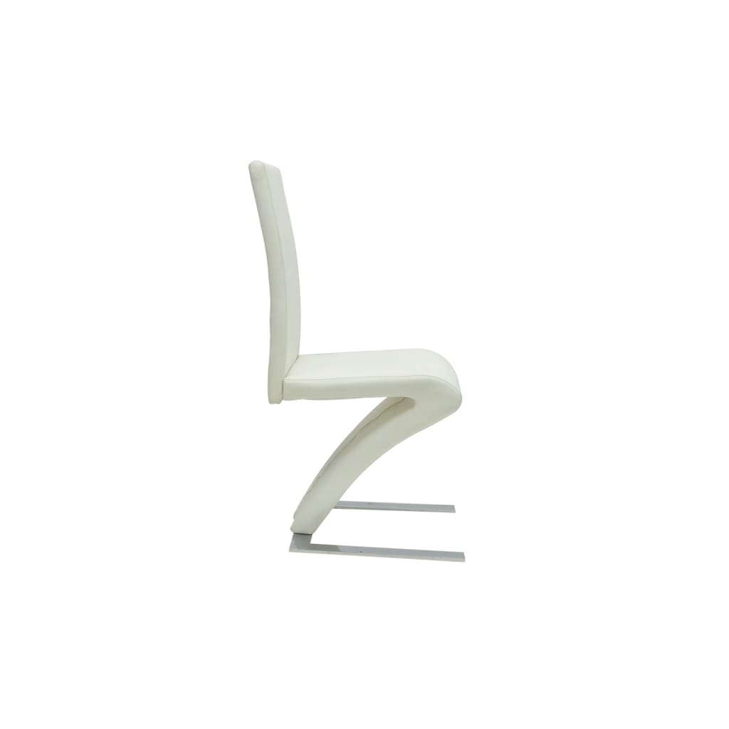 Dining chairs, 4 pcs, white, artificial leather