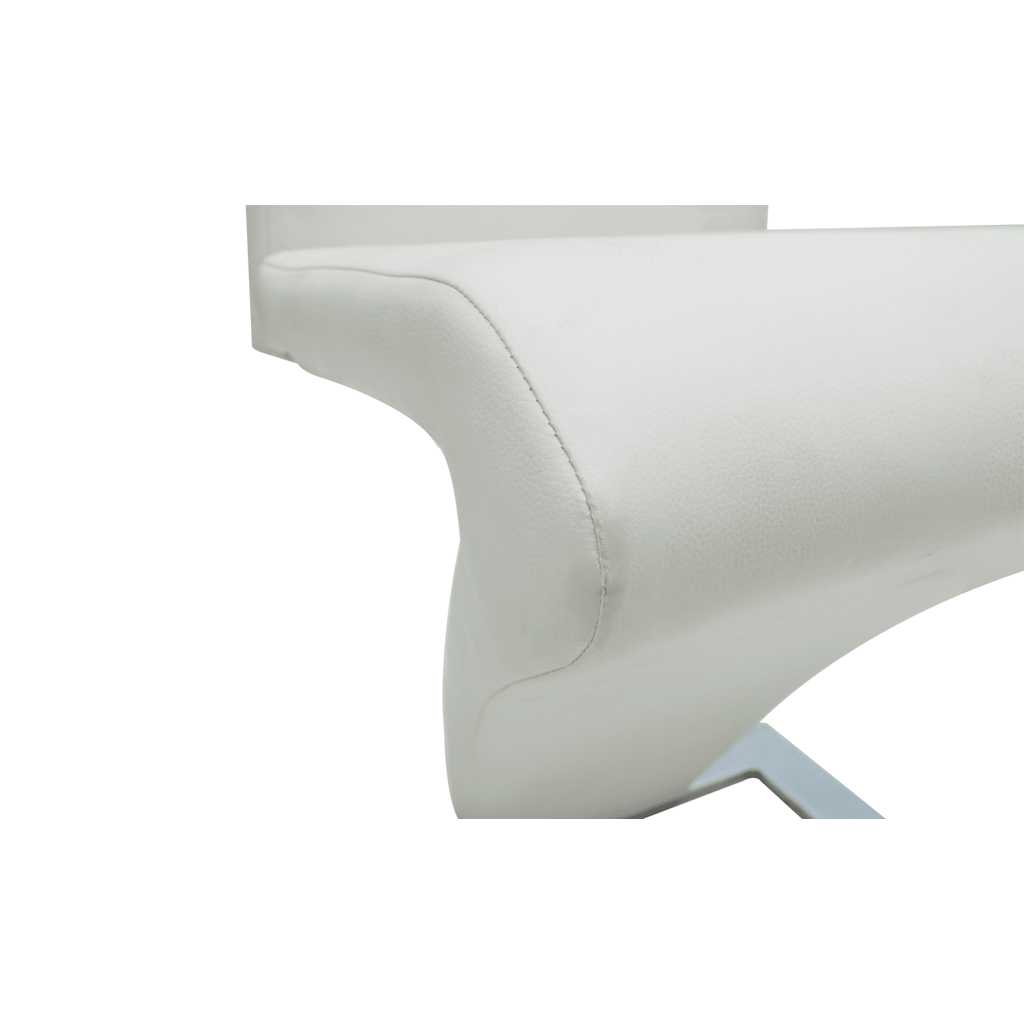 Dining chairs, 4 pcs, white, artificial leather