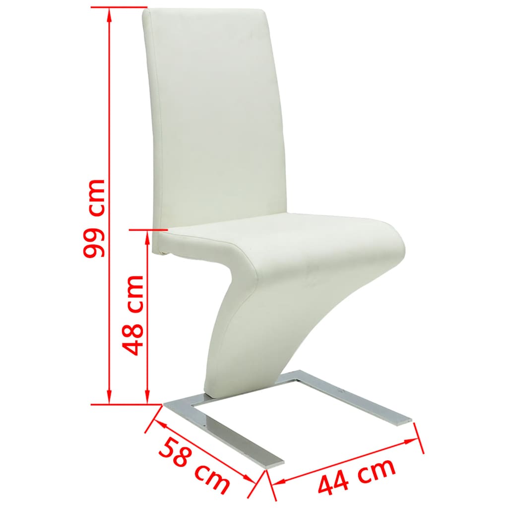 Dining chairs, 4 pcs, white, artificial leather