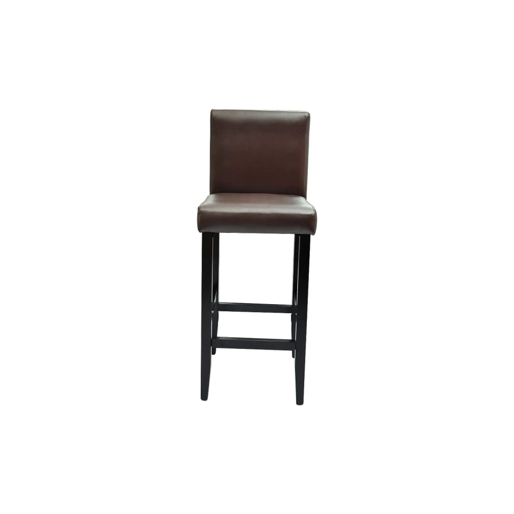 Bar Stools, 6 pcs., Dark Brown, Faux Leather