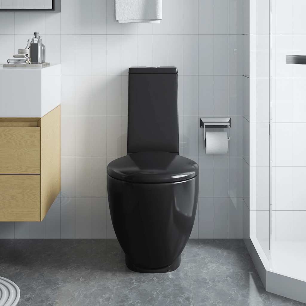 Toilet, round, black