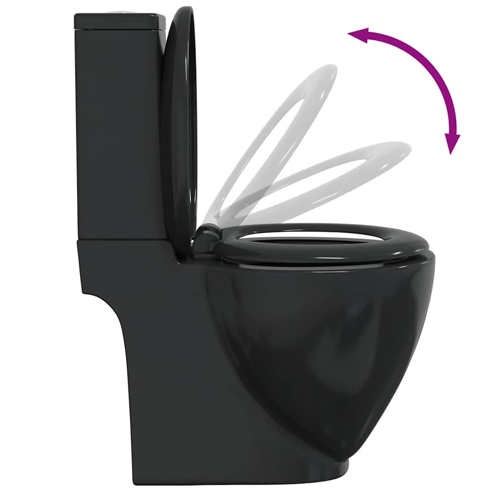 Toilet, round, black