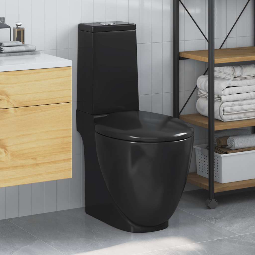 Toilet, round, black