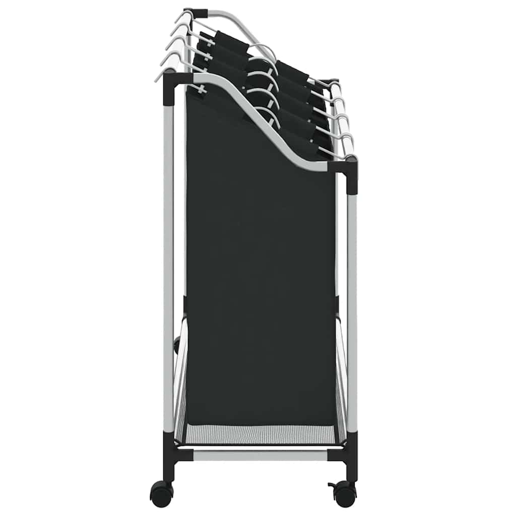 4-Section Laundry Basket, Black/Grey