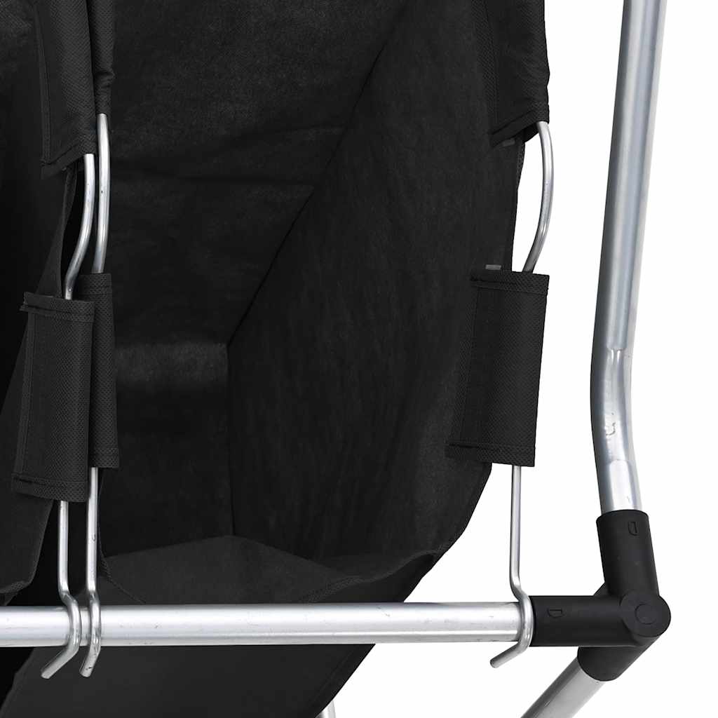 4-Section Laundry Basket, Black/Grey