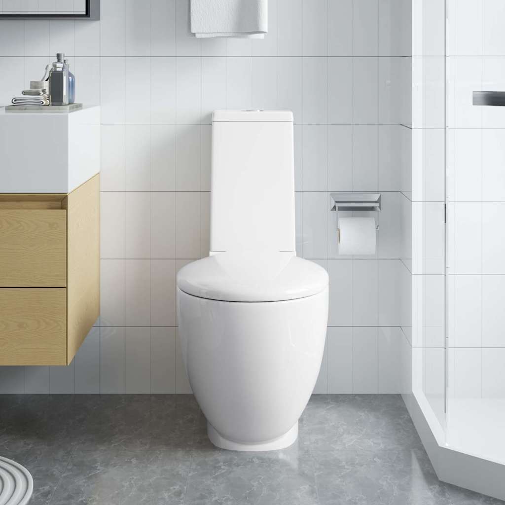Toilet, round, white