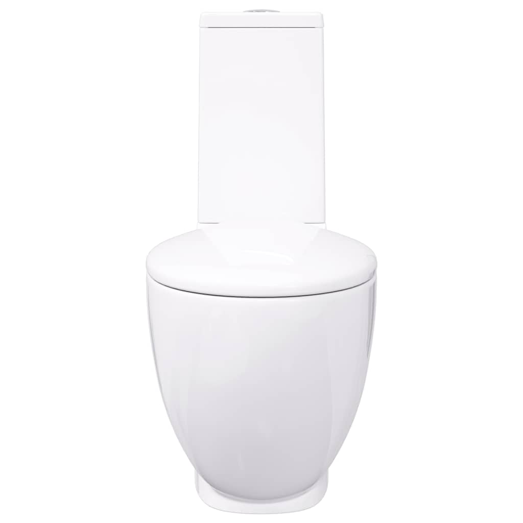 Toilet, round, white