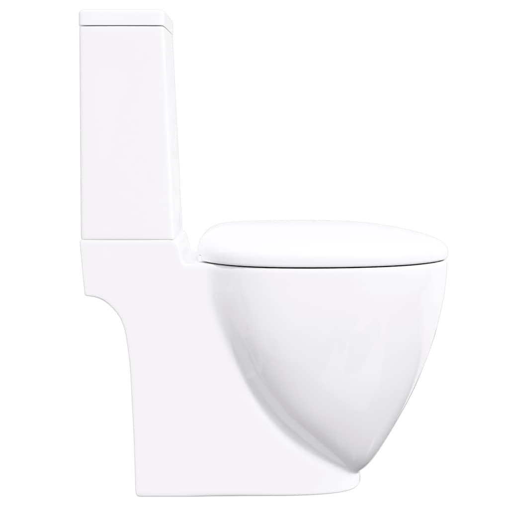 Toilet, round, white