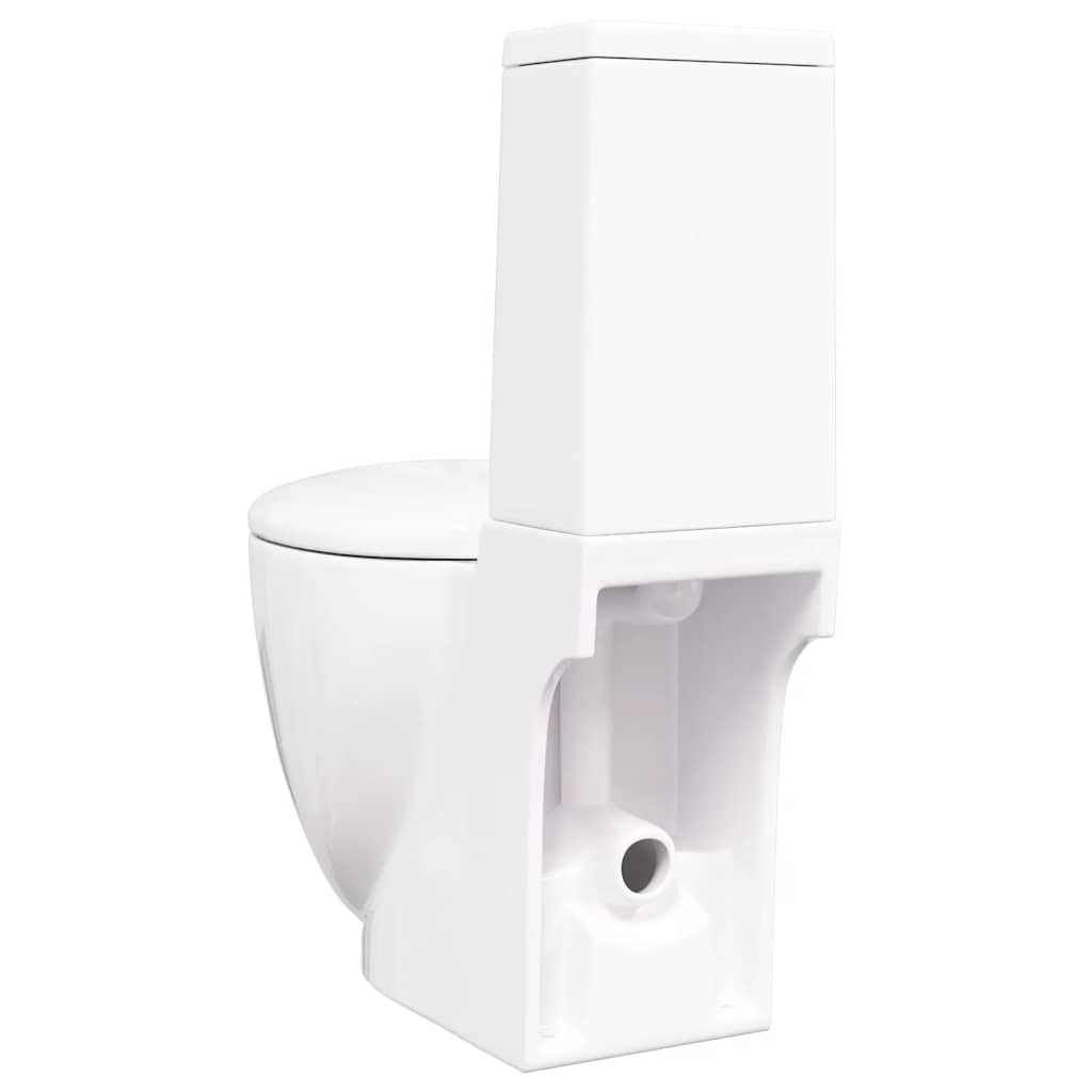 Toilet, round, white