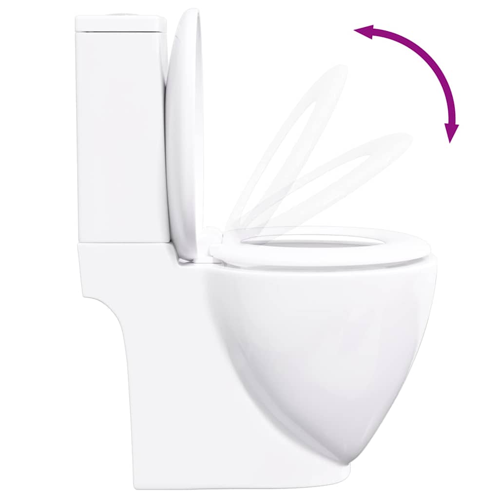 Toilet, round, white