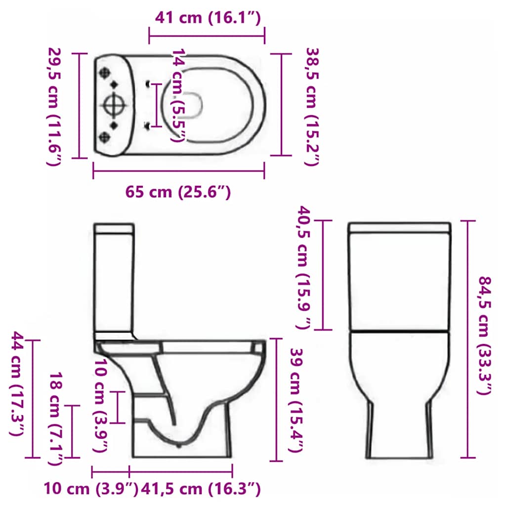 Toilet, round, white