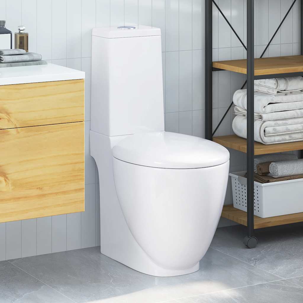 Toilet, round, white