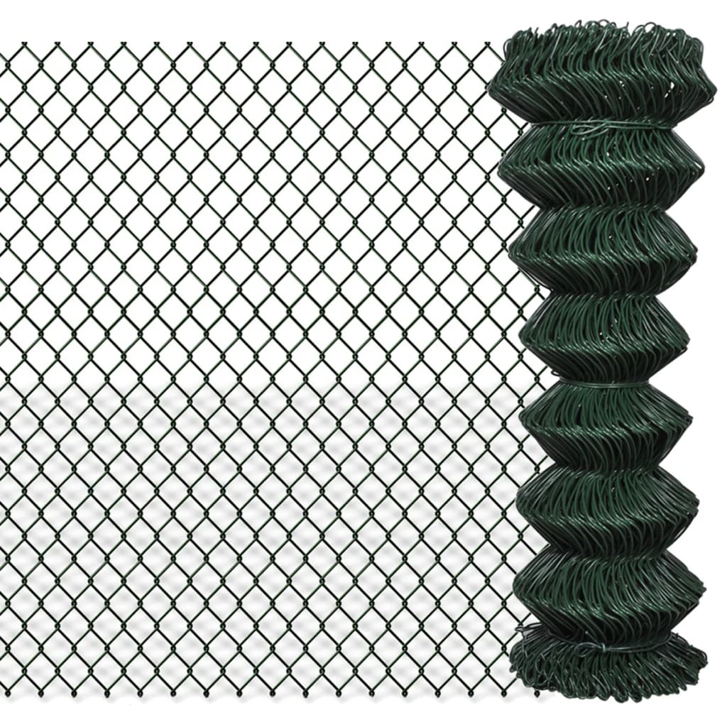 Chain link fence, green, 1.25x25m, steel
