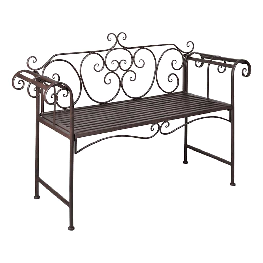 Garden bench, 132 cm, steel, antique, brown