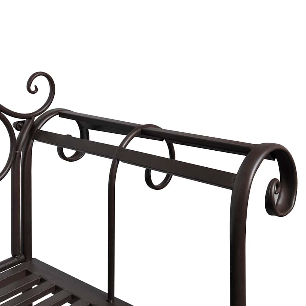 Garden bench, 132 cm, steel, antique, brown
