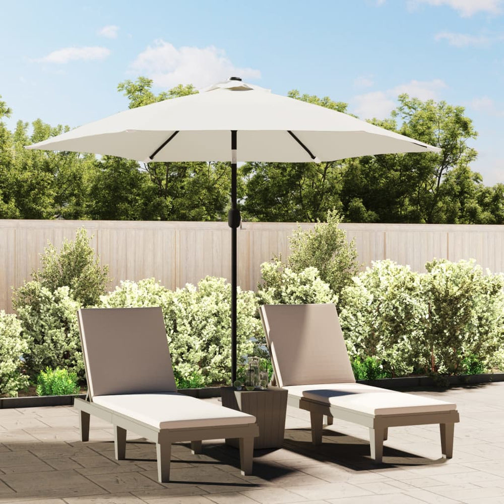 Sunshade, sand white, 3m, steel pole