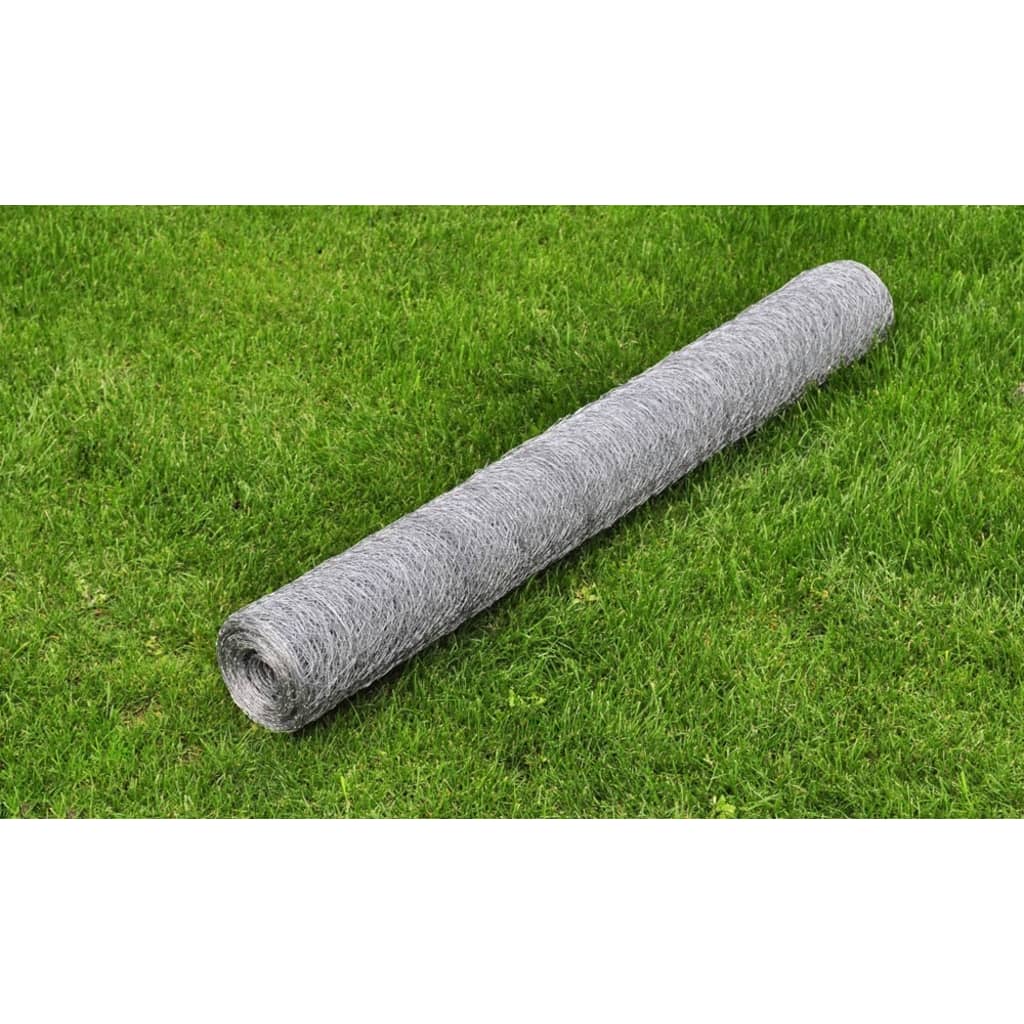 Wire mesh, silver, 25x0.75m, galvanized steel