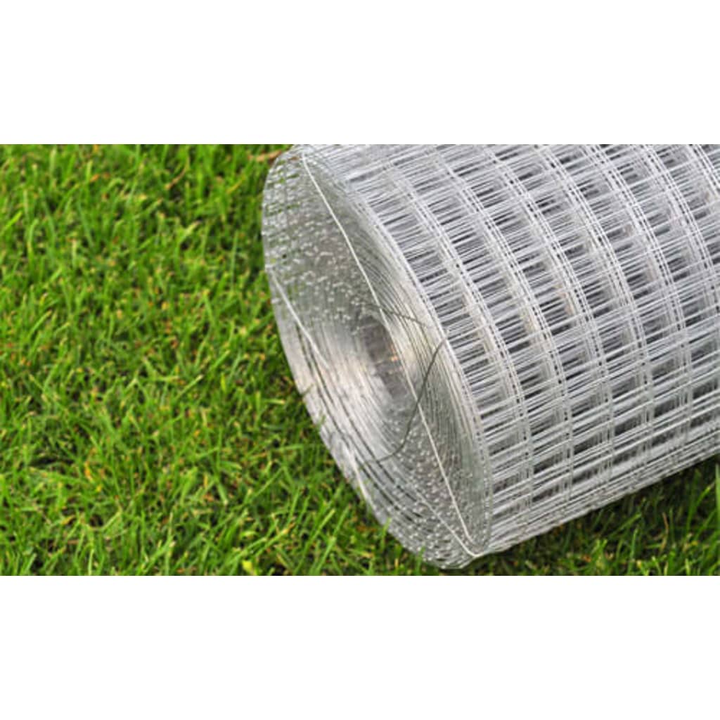 Wire mesh, silver, 10x1m, galvanized steel
