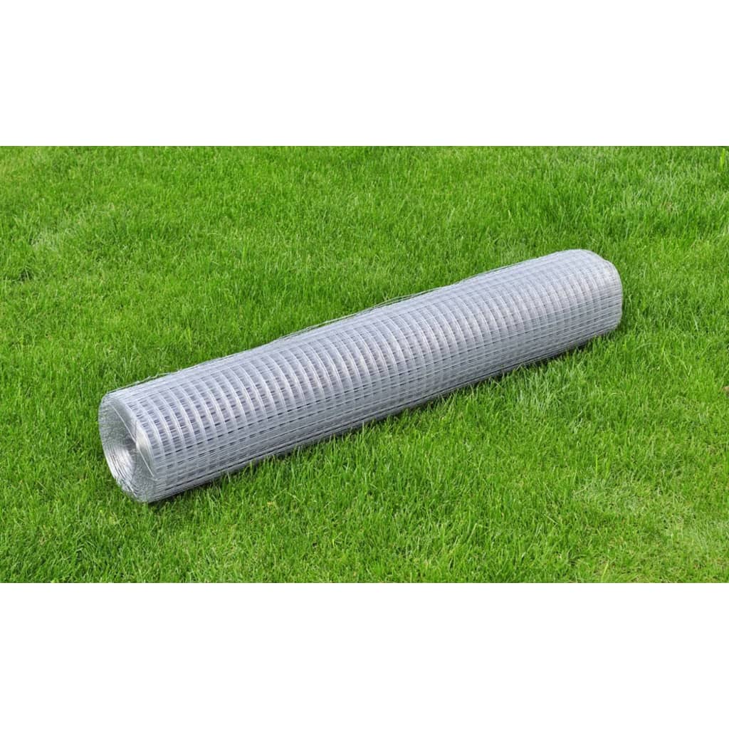Wire mesh, silver, 10x1m, galvanized steel