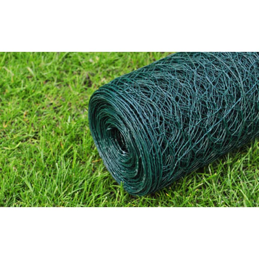 Stieples siets, zaļš, 25x0,75m, pārklāts ar PVC pārklājumu