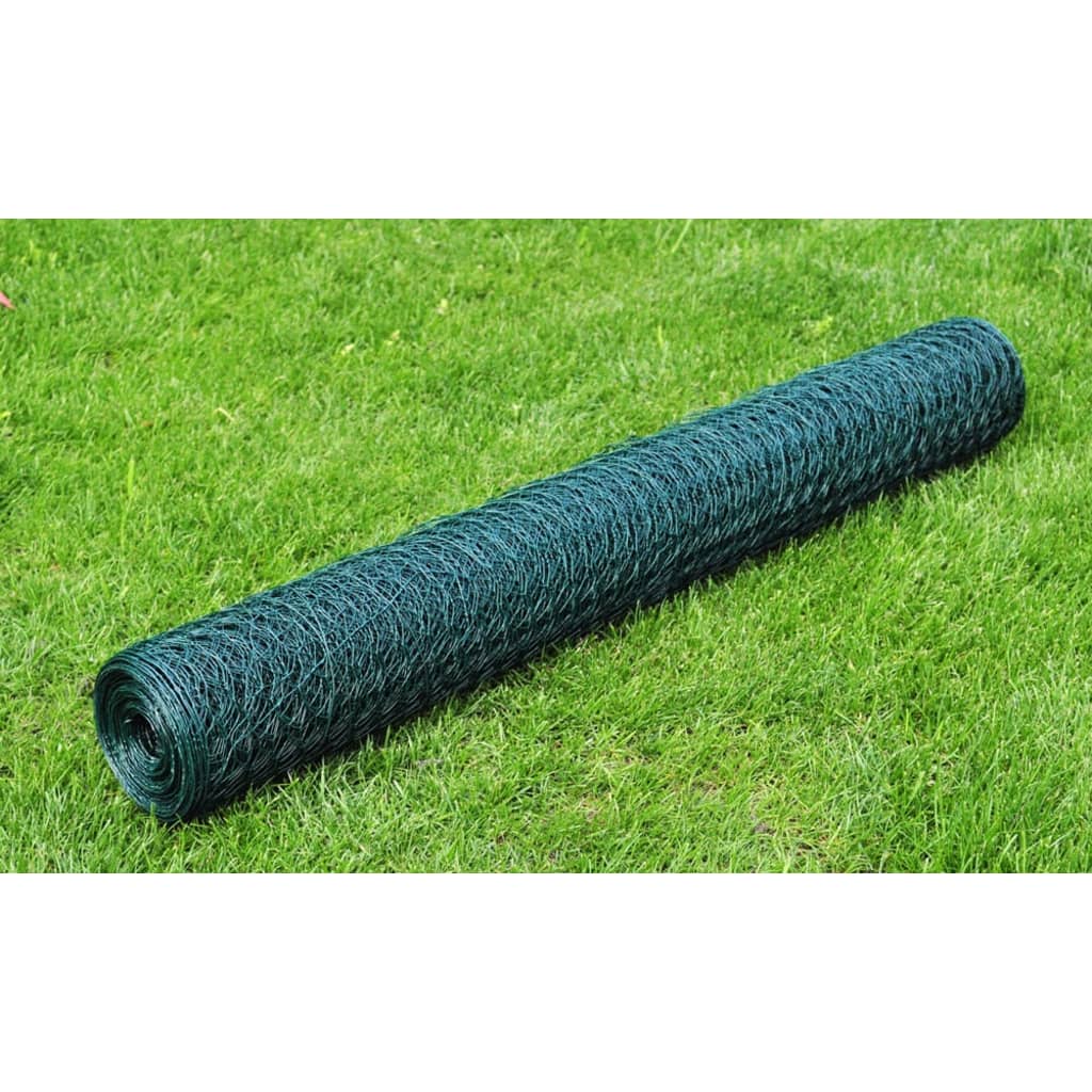 Stieples siets, zaļš, 25x0,75m, pārklāts ar PVC pārklājumu