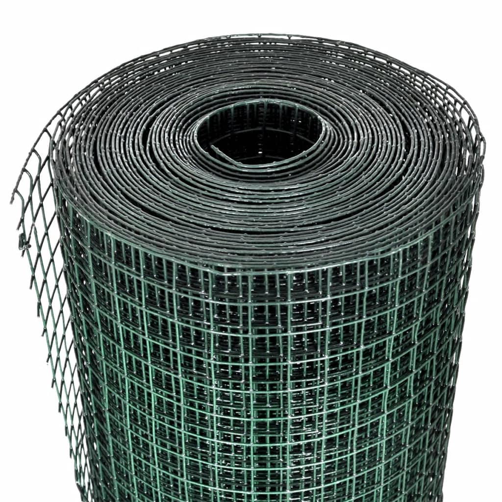 Vielas tīkls cāļiem ar PVC pārklājumu, zaļš, 25x1m