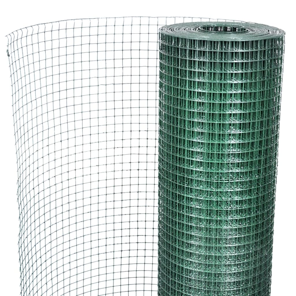 Vielas tīkls cāļiem ar PVC pārklājumu, zaļš, 25x1m