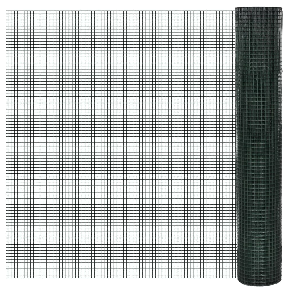Tinklinė tvora, žalia, 1x25m, cinkuotas plienas