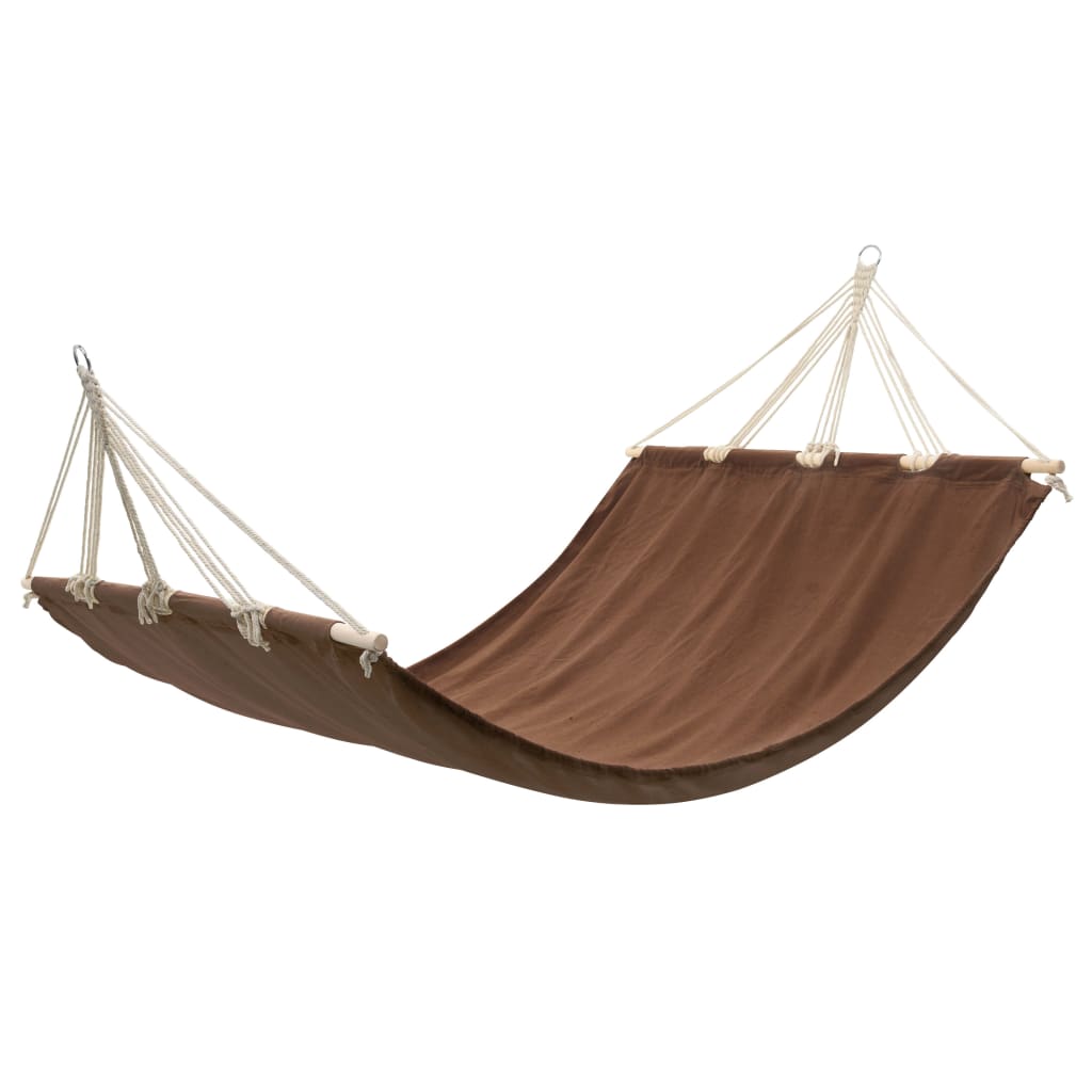 Hammock with spreader bars, 210 x 150 cm, brown