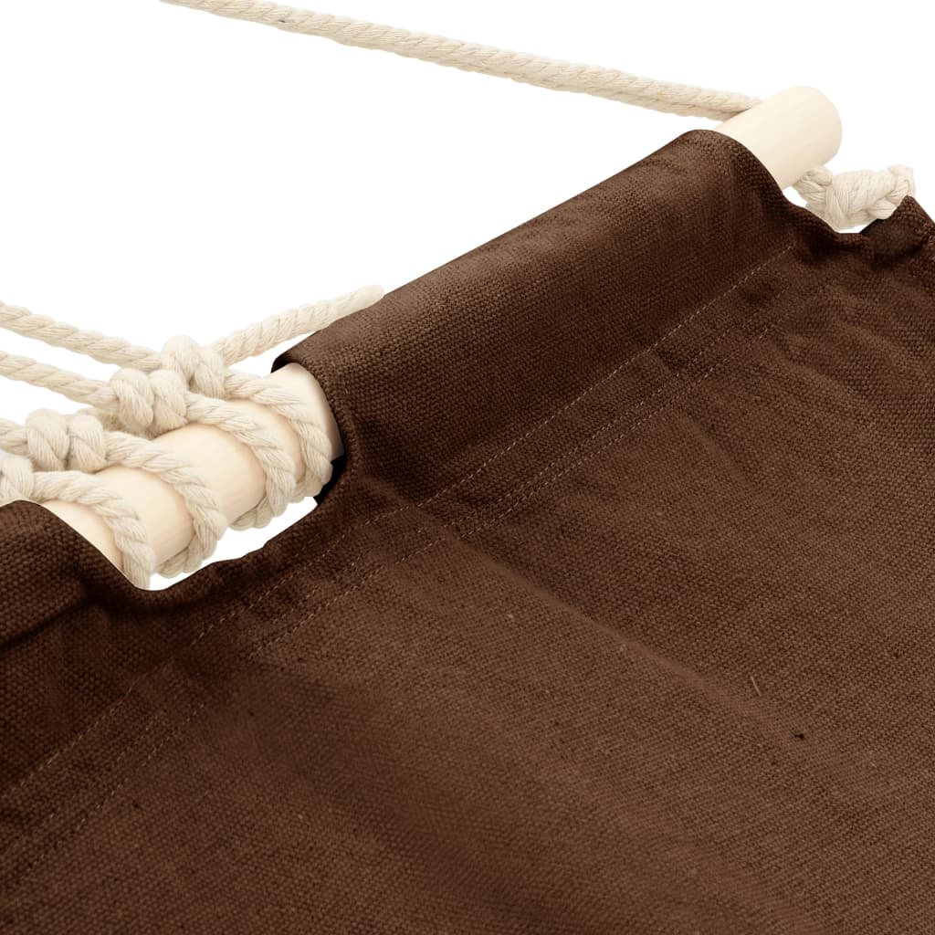 Hammock with spreader bars, 210 x 150 cm, brown