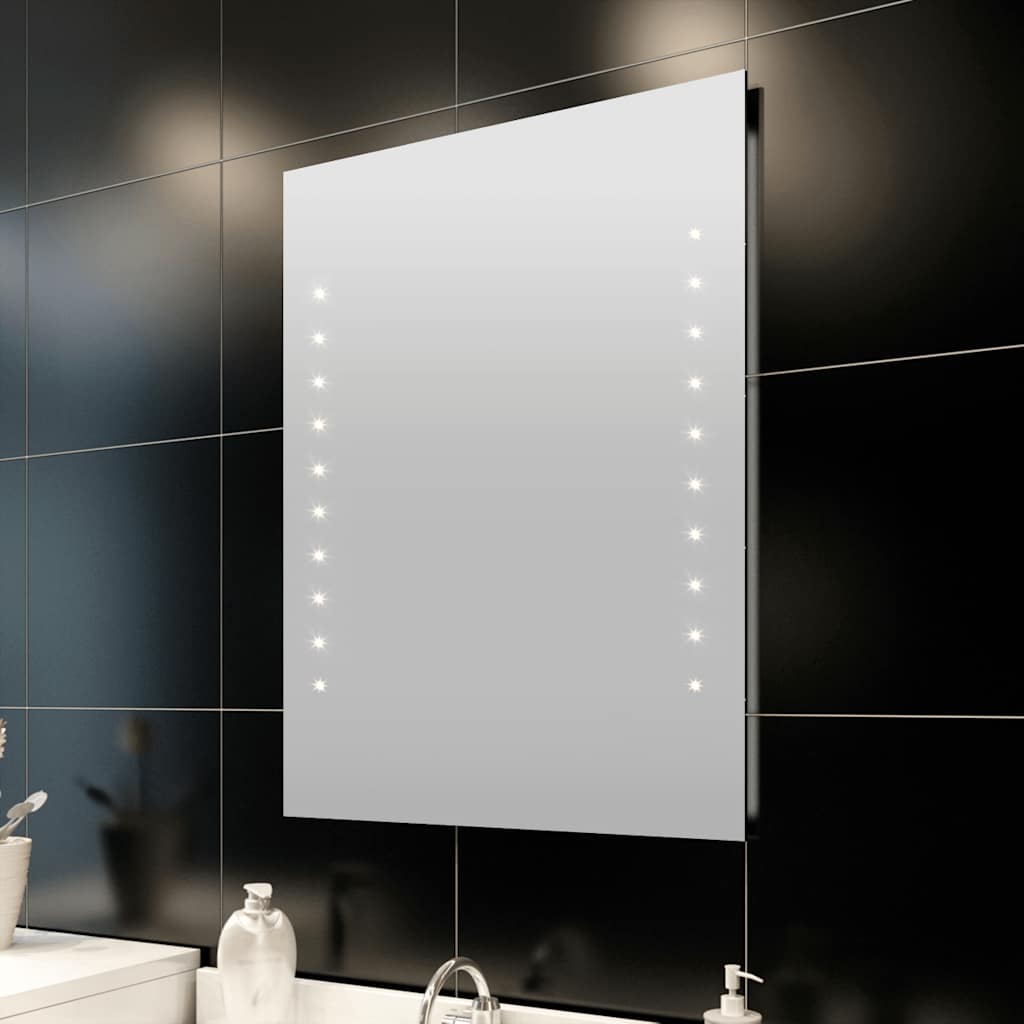 Wall-Mounted Bathroom Mirror with LED Lighting 60 x 80 cm