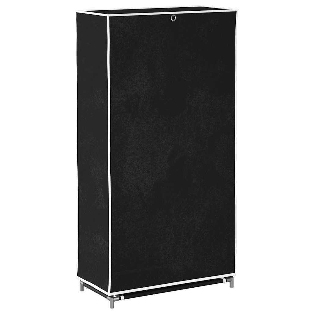Auduma apavu skapis 58 x 28 x 106 cm, slēgts, melns