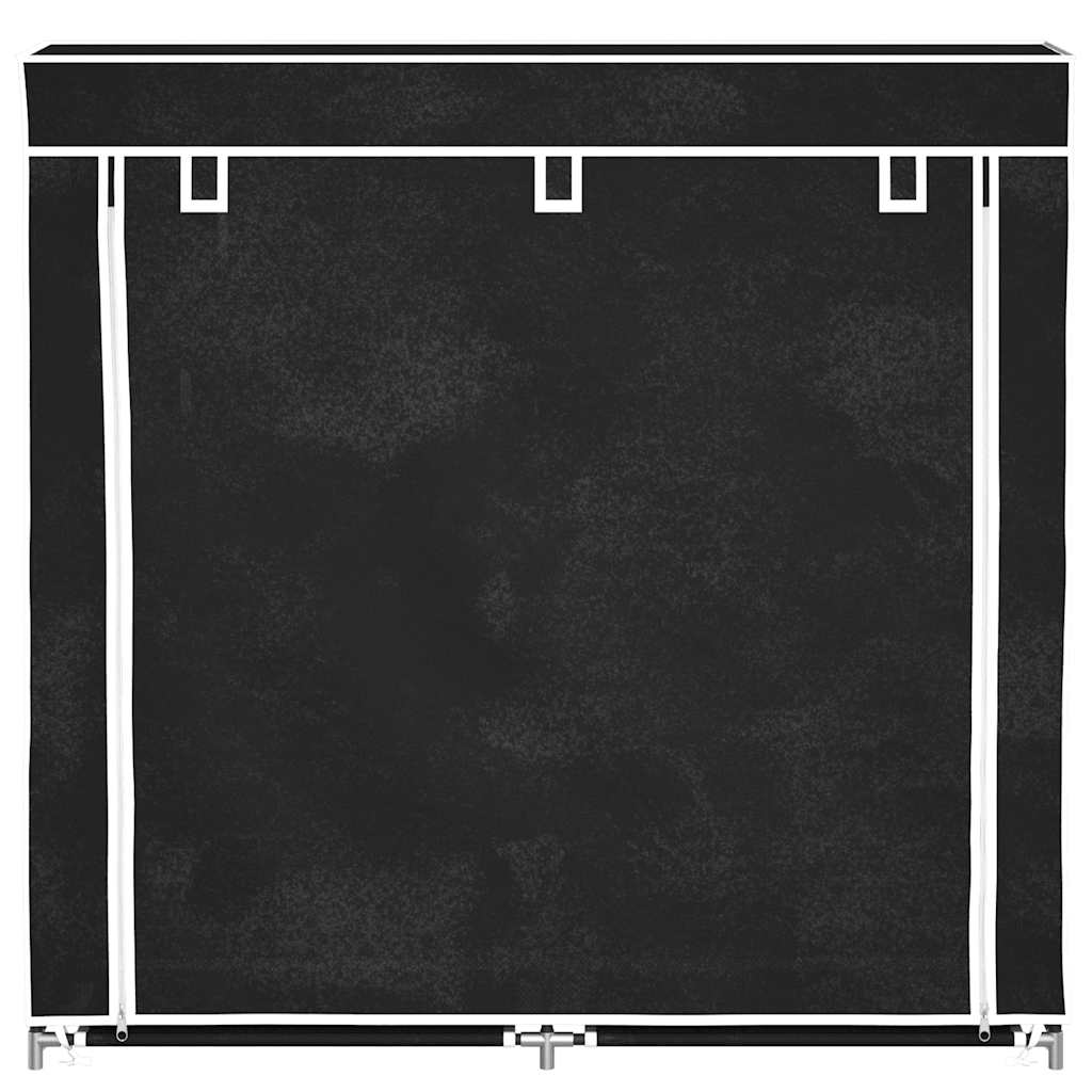 Auduma apavu skapis ar pārsegu, 115x28x110cm, melns