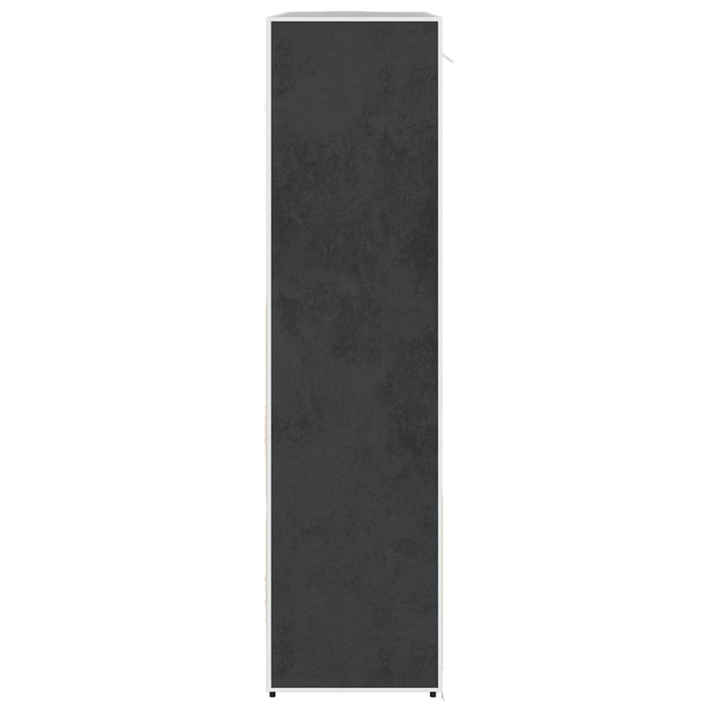 Auduma drēbju skapis ar nodalījumiem un stieņiem, 45x150x176cm, melns