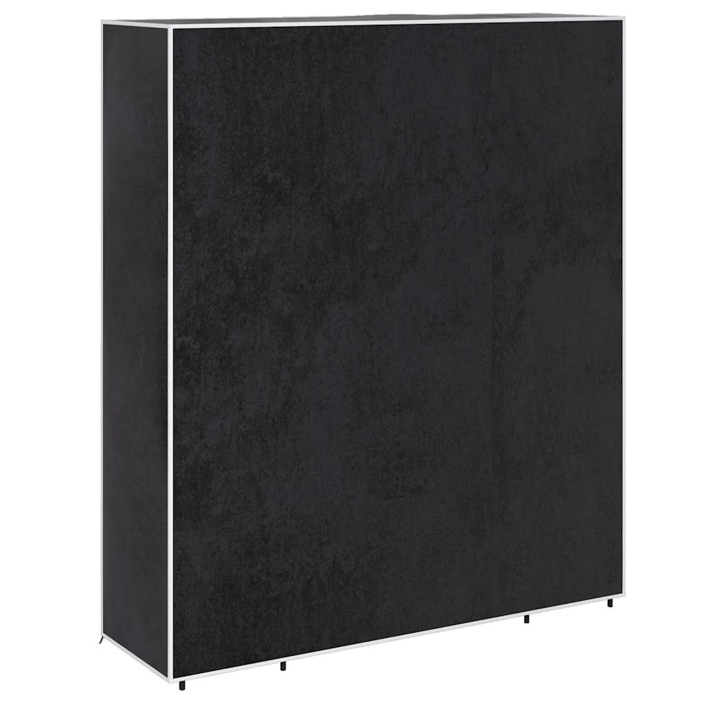 Auduma drēbju skapis ar nodalījumiem un stieņiem, 45x150x176cm, melns