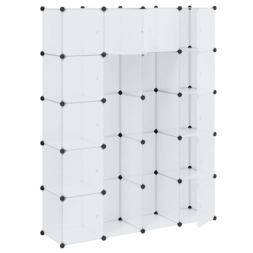 Modular wardrobe with 14 compartments, white, 37x146x180.5cm