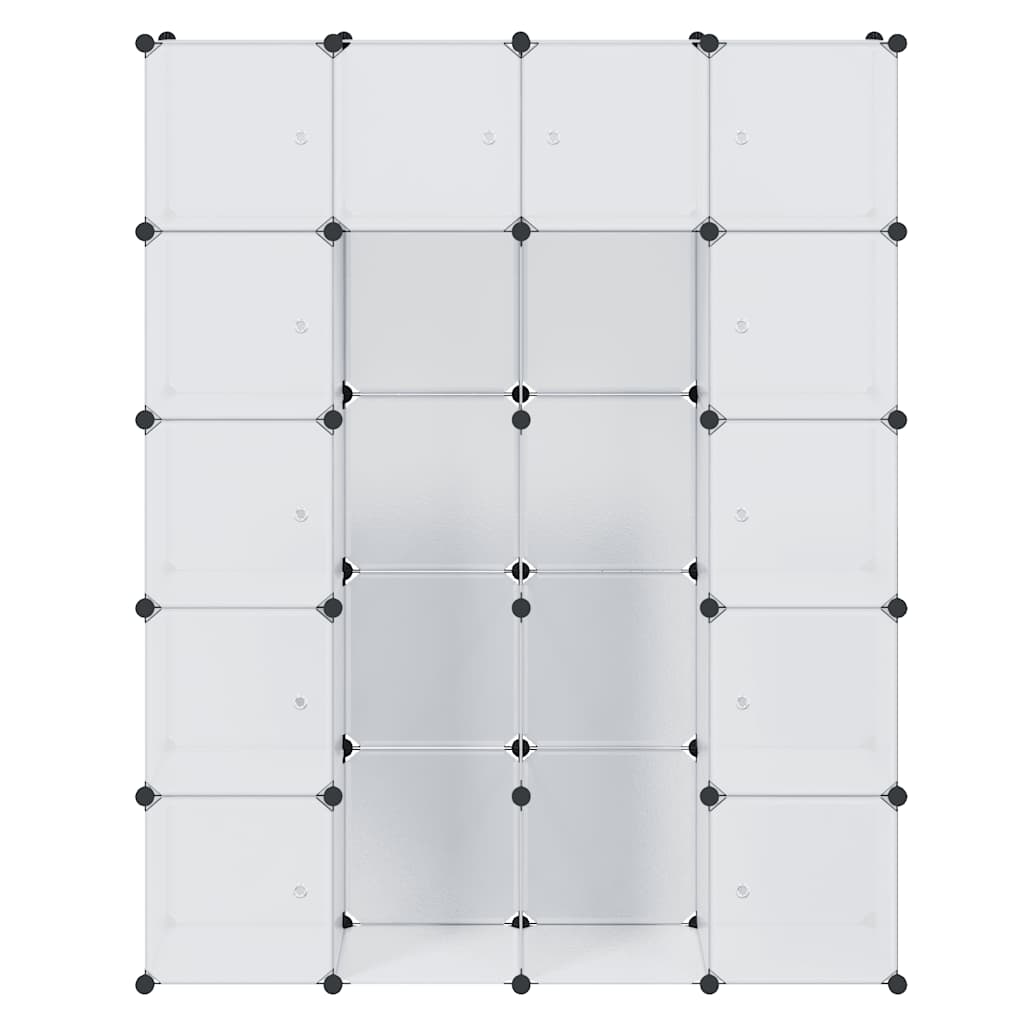 Modular wardrobe with 14 compartments, white, 37x146x180.5cm