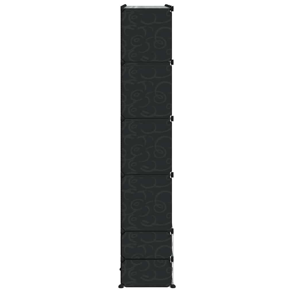 Modulinė spinta su 18 skyrių, juoda/balta, 37x146x180,5cm
