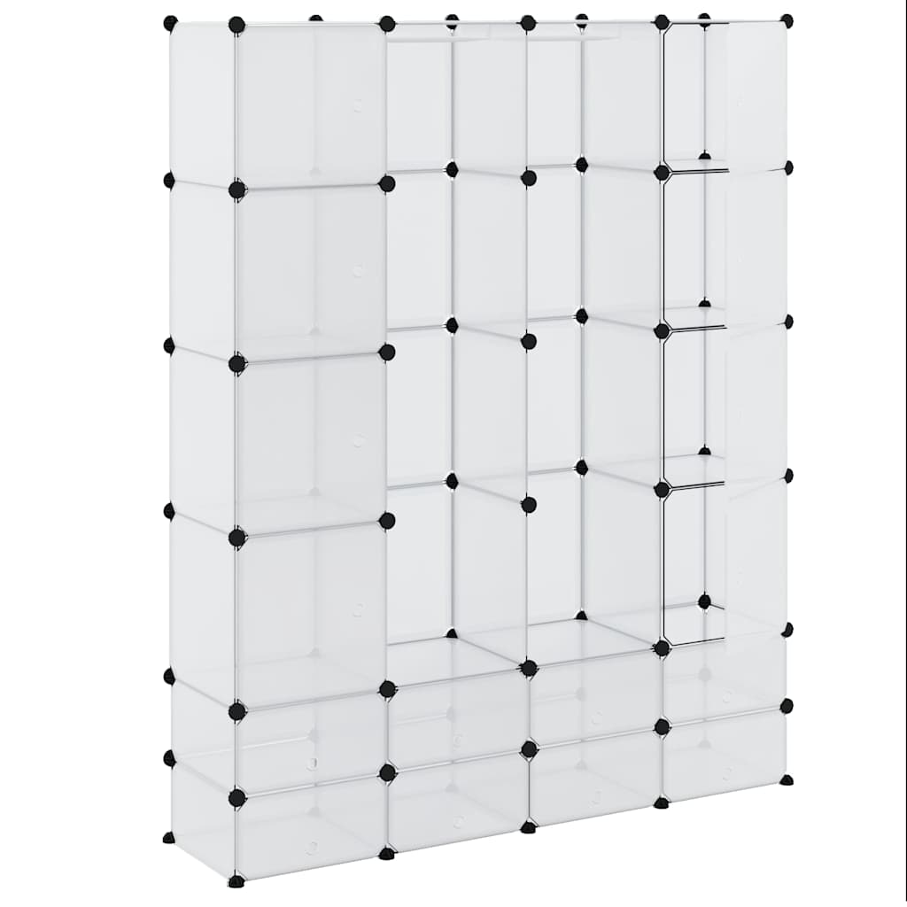 Modular Wardrobe, 18 Compartments, White 37 x 146 x 180.5 cm