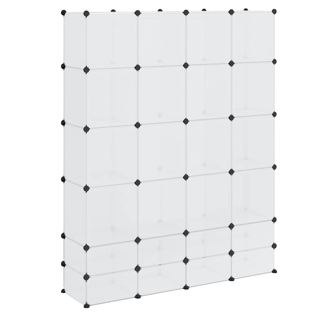 Modular Wardrobe, 18 Compartments, White 37 x 146 x 180.5 cm