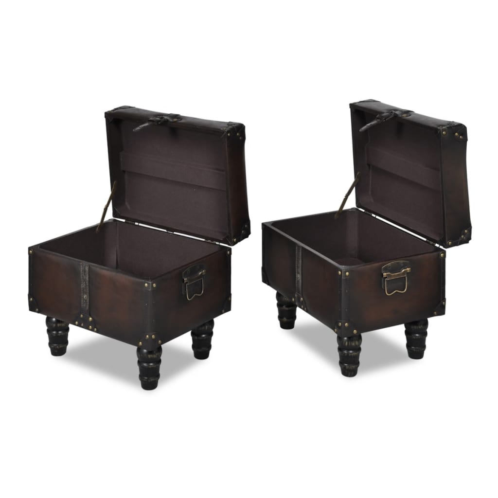 Storage bench set, brown, 3 pcs.