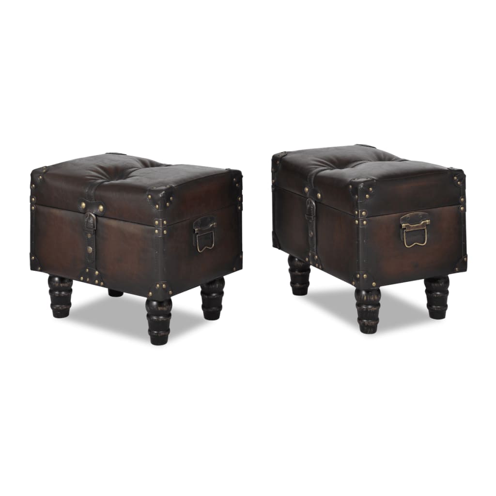 Storage bench set, brown, 3 pcs.