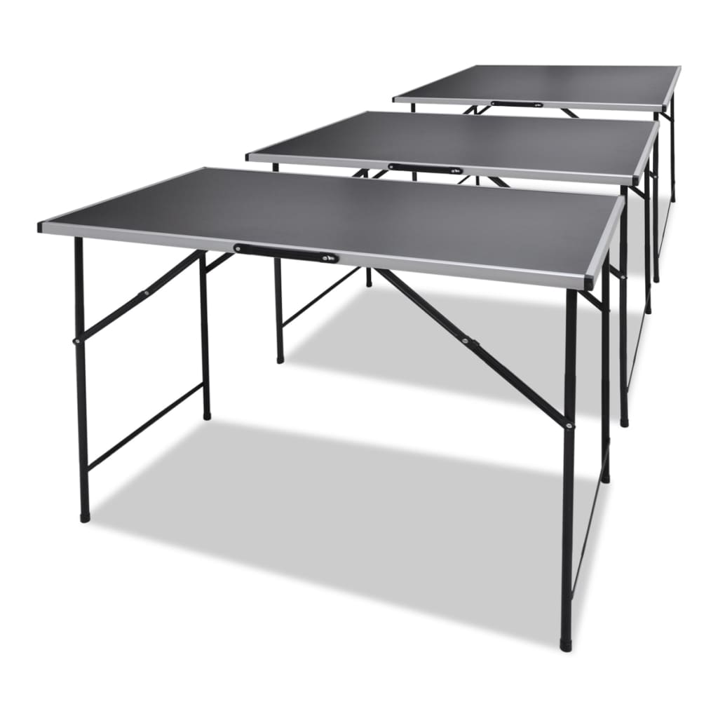 Folding tables, 3 pcs., collapsible