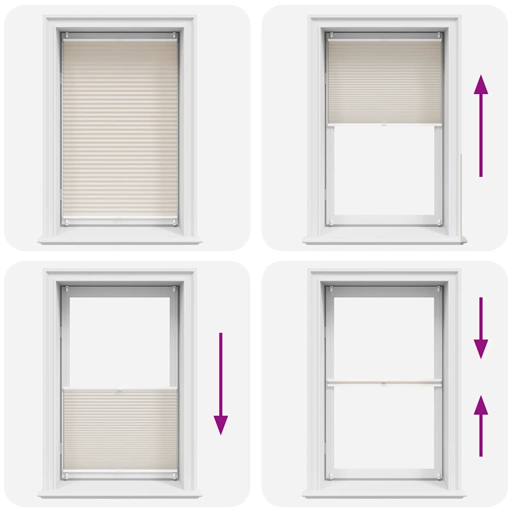 Pleated Blinds, 90 x 125 cm, Cream