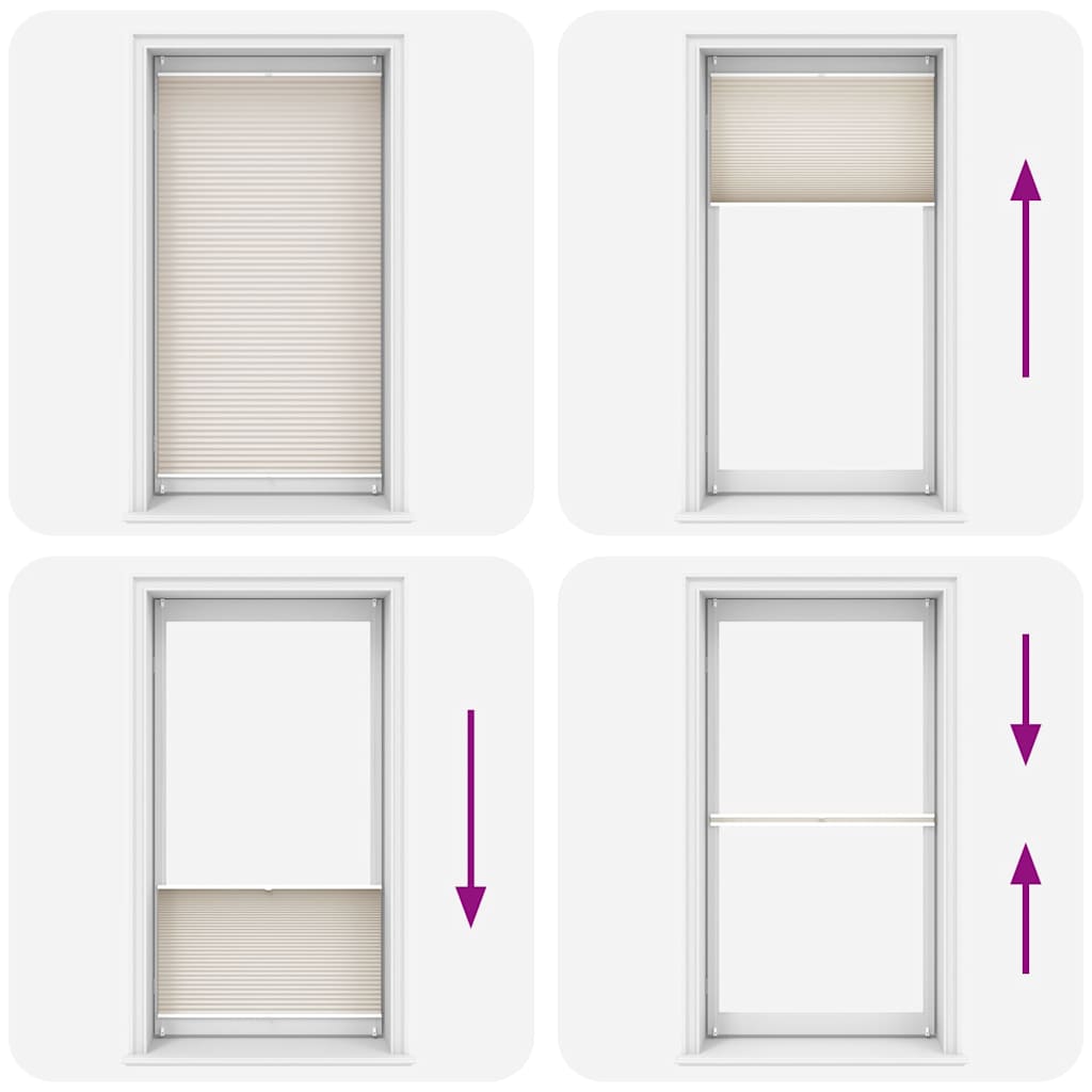 Pleated Blinds, 100 x 200 cm, Cream