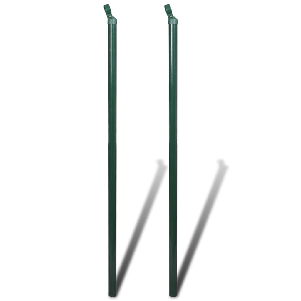 Tinklinė tvora su stulpais, žalia, 0,8x25m, plienas